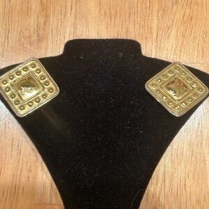 Glamorous Sutton Hoo Gold-Tone Square Stud Earrings